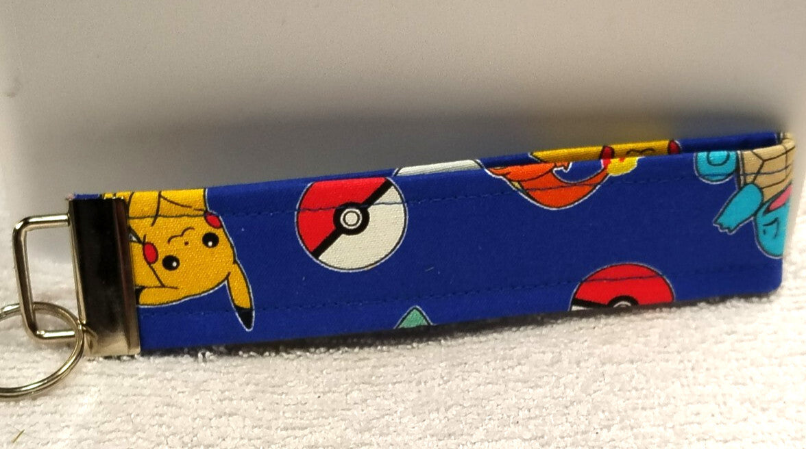 Pokemon Pokeball Pikachu Key Fob Fabric Keychain
