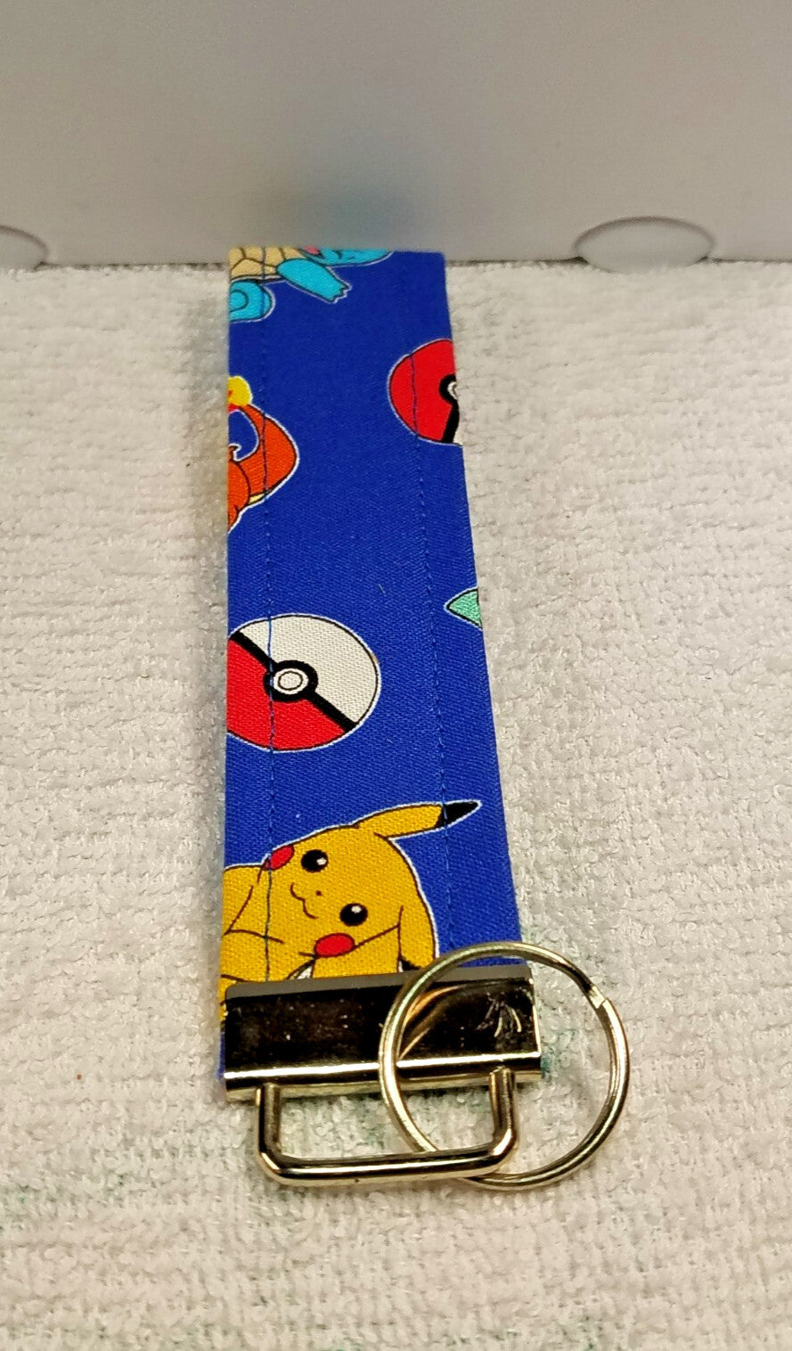 Pokemon Pokeball Pikachu Key Fob Fabric Keychain