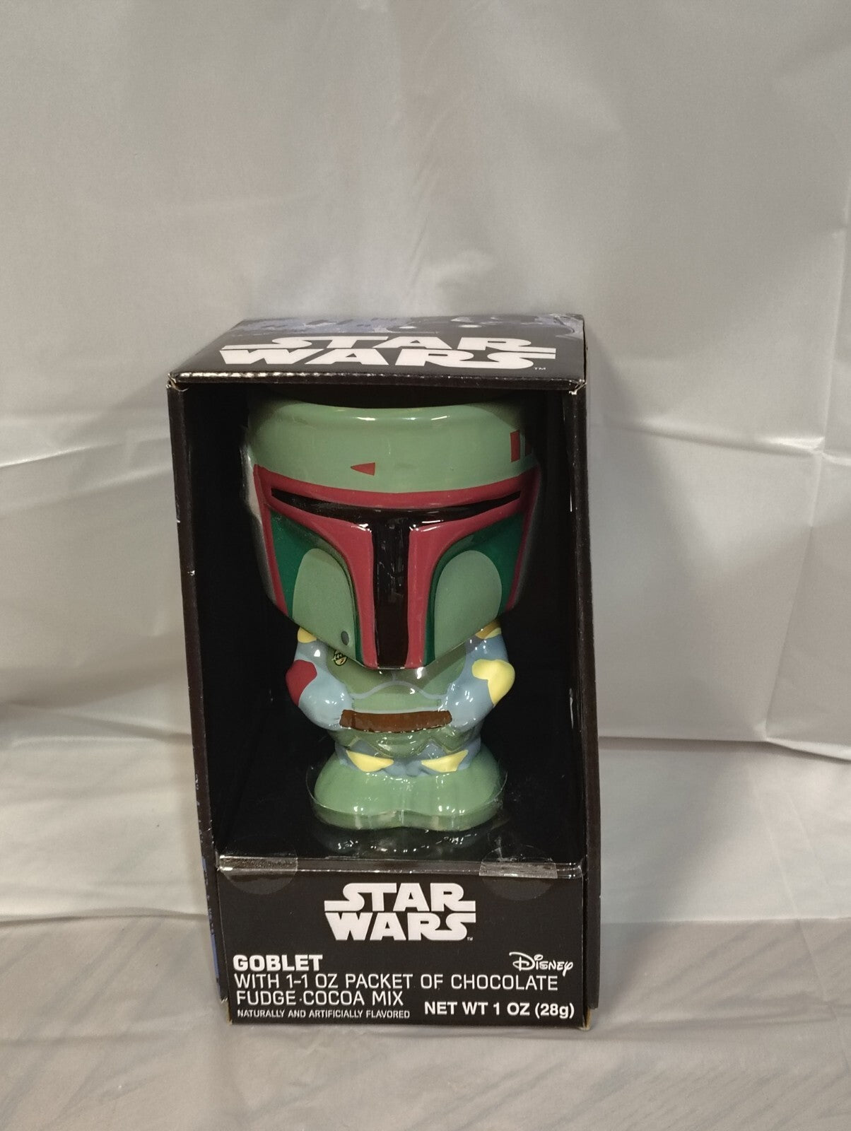 Disney Galerie Star Wars Boba Fett Figure Ceramic Goblet Mug Cup Large 6”