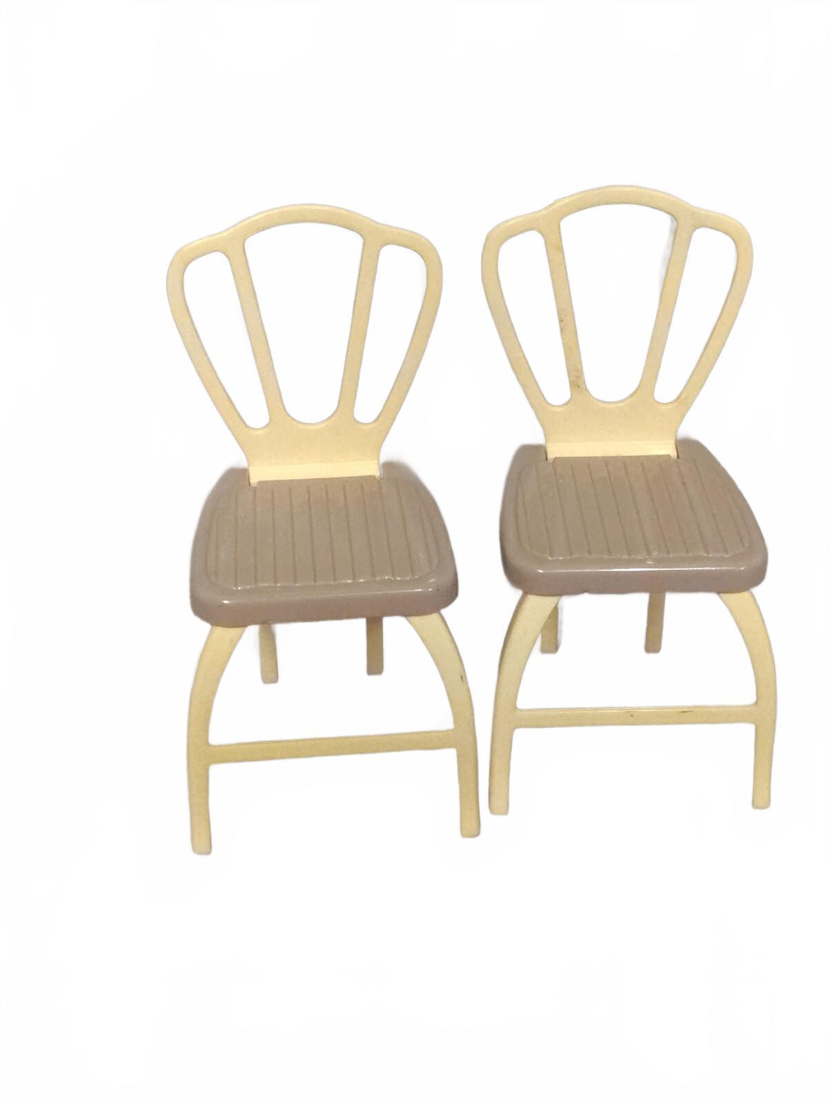Vintage Barbie Happy Family Grandmas Kitchen Fold Up Doll House Chairs only