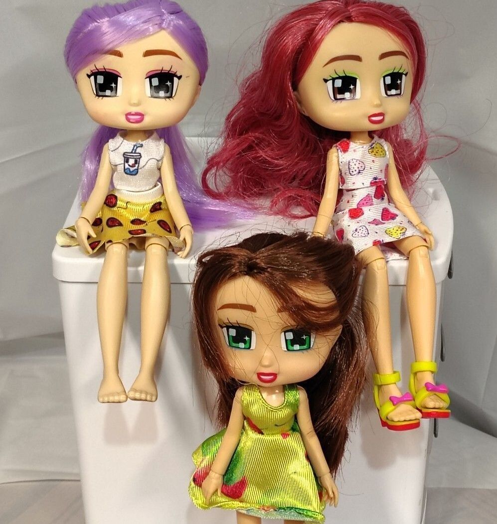 Jay@Play - Boxy Girls - 8” Everly, Stevie, and Apple Doll Lot