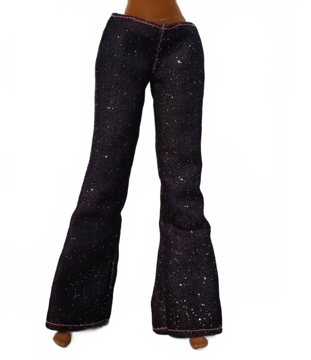 Vintage Barbie My Scene Doll Pants Blue Denim Sparkle